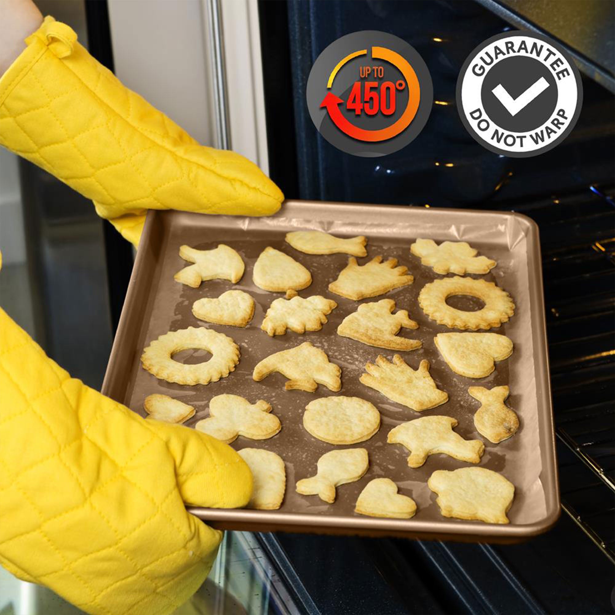 NutriChef XL Nonstick Rimmed Cookie and Baking Sheets, Set of 2 (Open Box) - VMInnovations