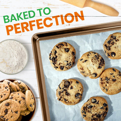 NutriChef XL Nonstick Rimmed Cookie and Baking Sheets, Set of 2 (Open Box) - VMInnovations