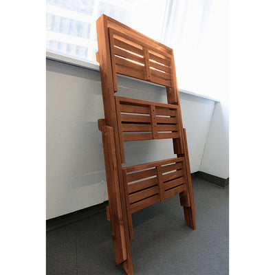 VIFAH Malibu 24-Inch Wide 3-Layer Wooden Outdoor or Indoor Patio Plant Stand