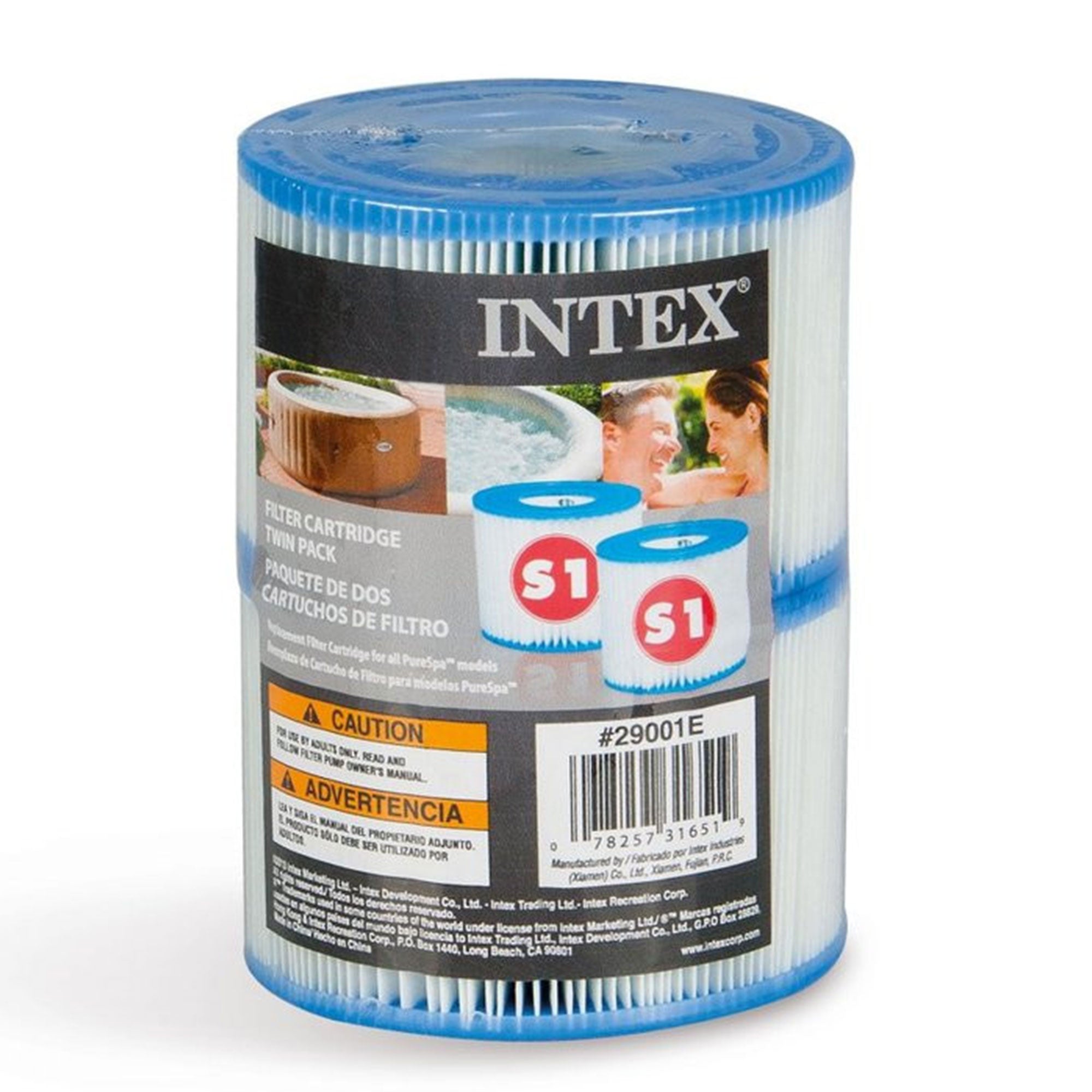 Intex PureSpa Type A Easy Set Filter Cartridges (2 Pack) | 29001E  (Open Box)