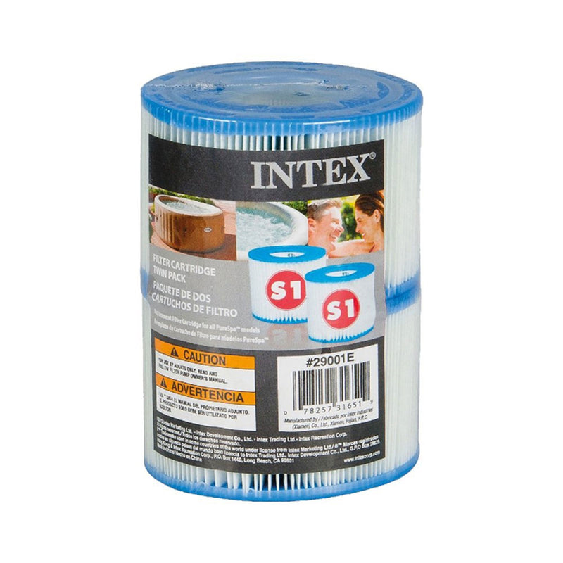 Intex PureSpa Plus Greywood Inflatable Hot Tub Jet Spa with Filter Cartridges