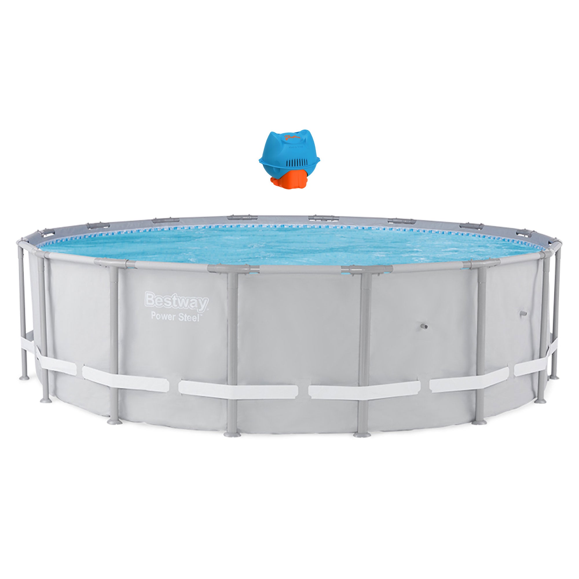 Hey! Cool Pool Flip Plop XL Floating Dispenser Pool Care w/ Bestway Steel Frame