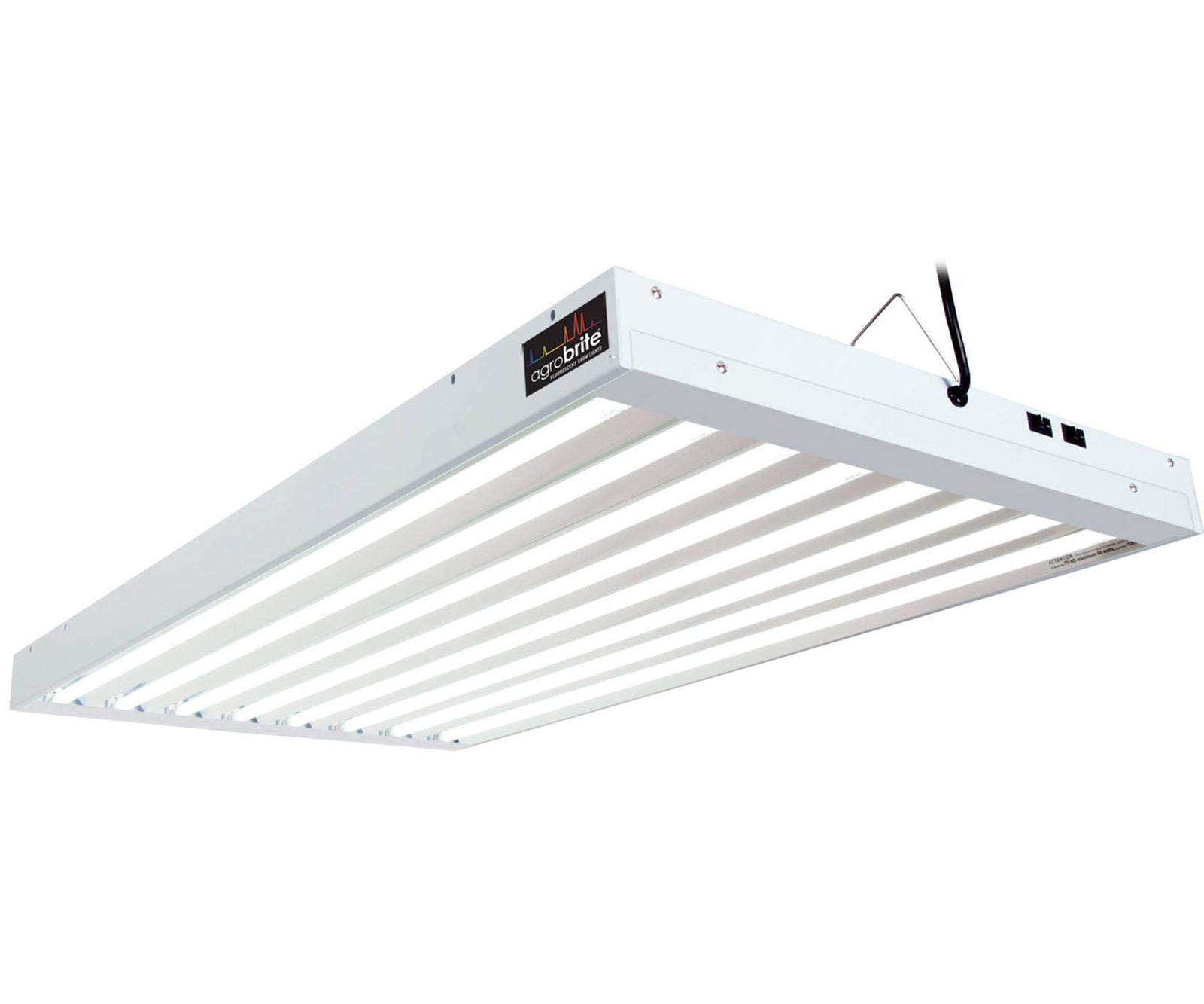 AgroBrite FLT48 8-Tube Hydroponic 2' Grow 432W Light Fixture with Bulbs, White - VMInnovations
