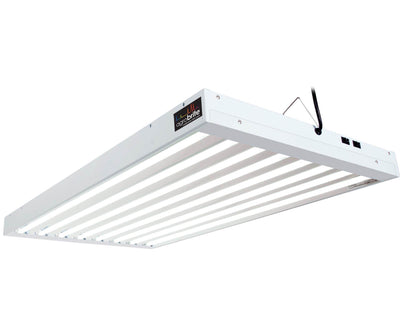 AgroBrite FLT48 8-Tube Hydroponic 2' Grow 432W Light Fixture with Bulbs, White