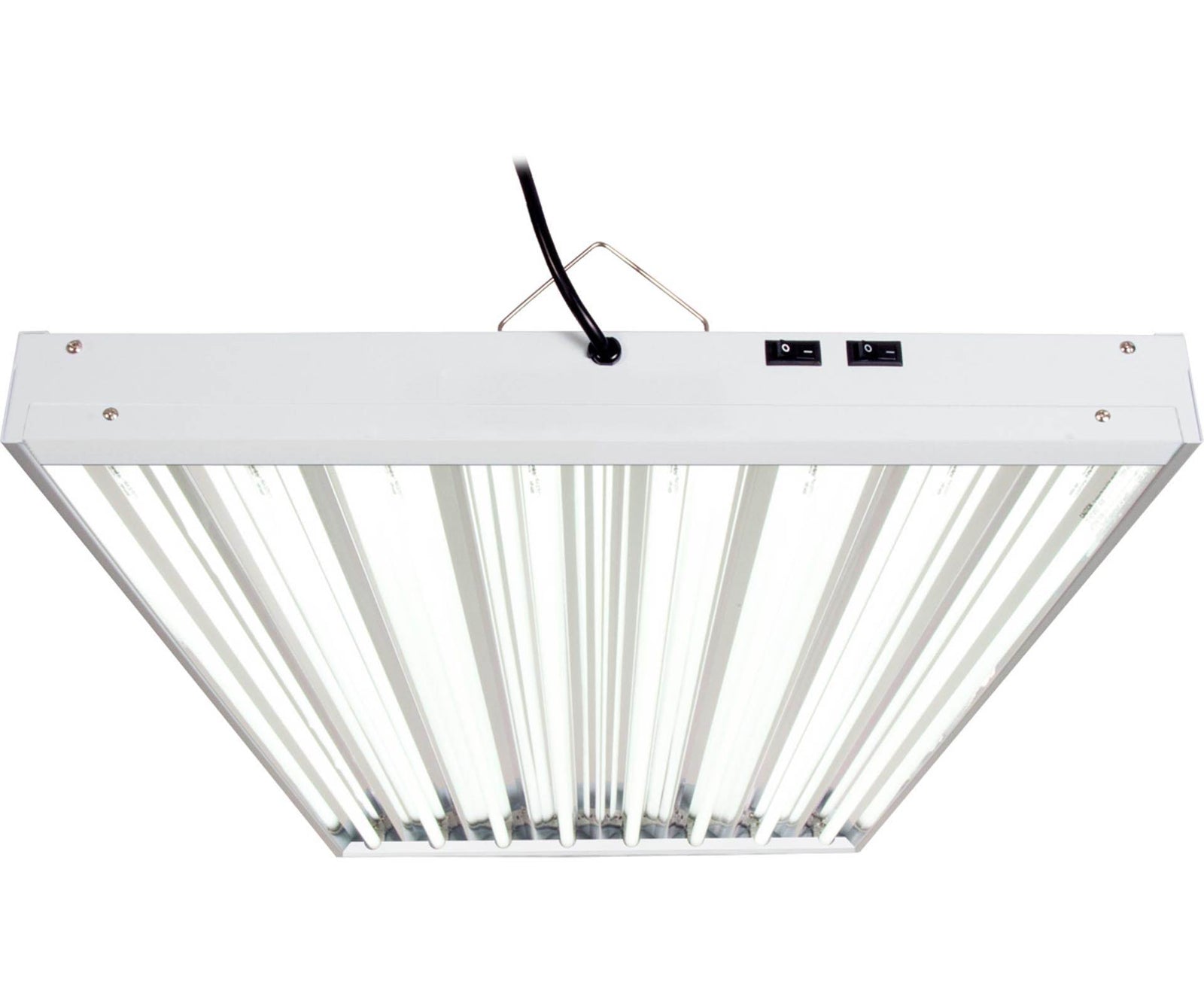 AgroBrite FLT48 8-Tube Hydroponic 2' Grow 432W Light Fixture with Bulbs, White - VMInnovations