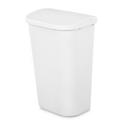 Sterilite 11.3 Gallon Lift Top Lid Wastebasket Trash Can for Kitchen, White