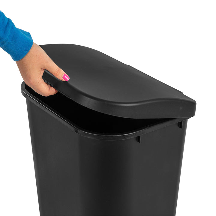 Sterilite 11.3 Gal Lift Top Lid Wastebasket Kitchen Trash Can, Black (12 Pack)