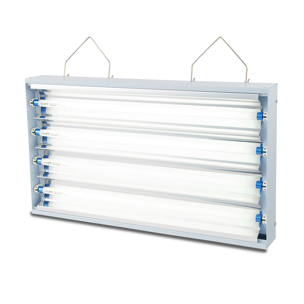 AgroBrite FLT24 4-Tube Hydroponic 2' Grow 96W Light Fixture with Bulbs, White - VMInnovations