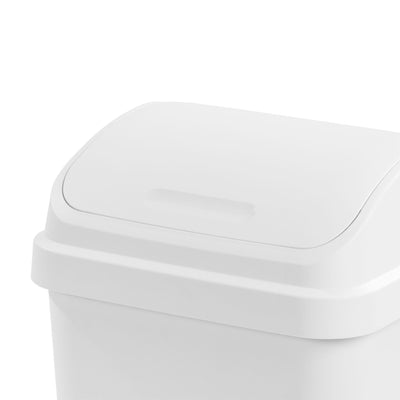 Sterilite 13 Gallon Swing Top Lidded Wastebasket Trash Can for Kitchen, White - VMInnovations