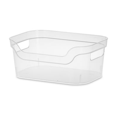 Sterilite 9.5 x 6.5 x 4 Inch Clear Open Storage Bin with Carry Handles, 2 Pack