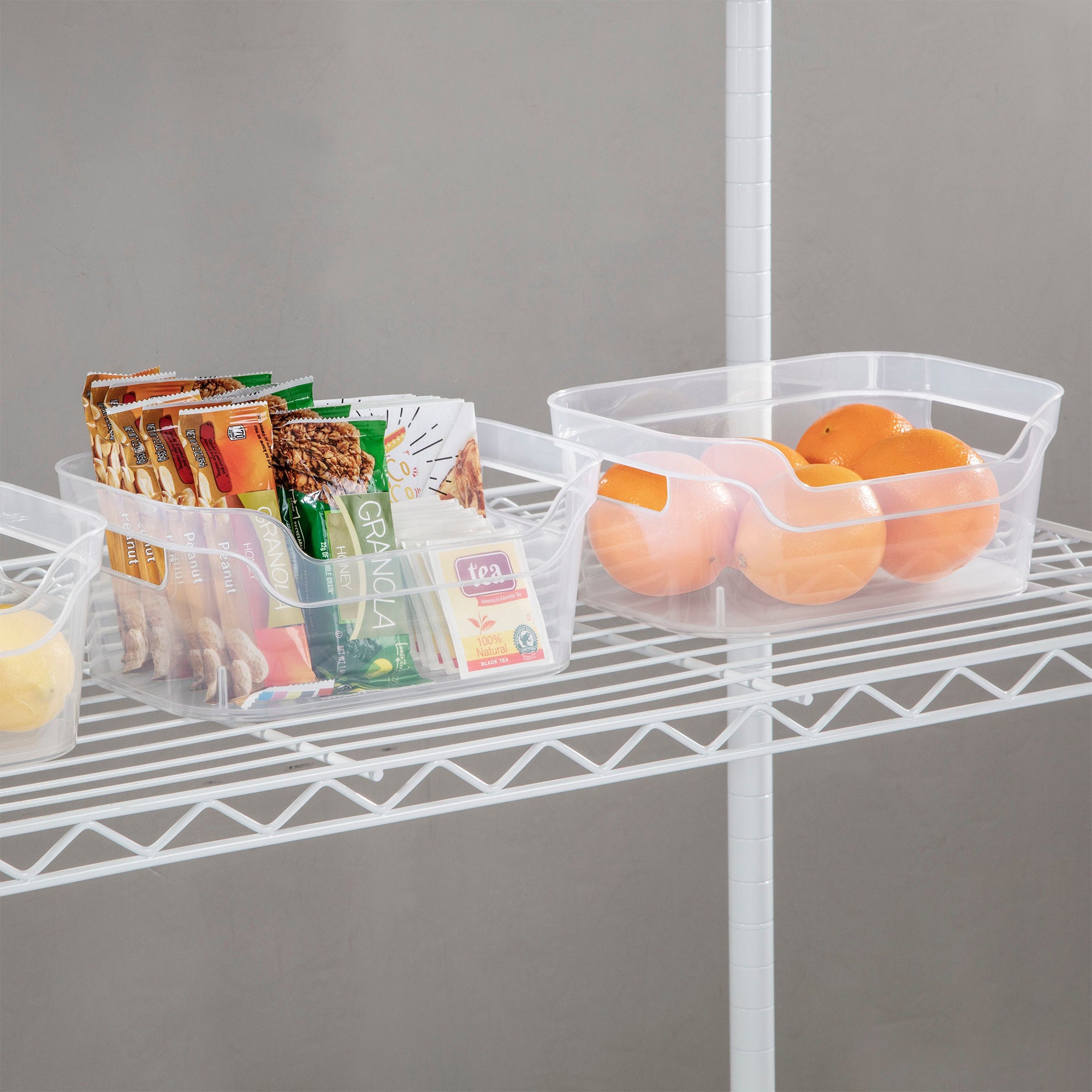 Sterilite 9.5 x 6.5 x 4 Inch Clear Open Storage Bin with Carry Handles, 2 Pack