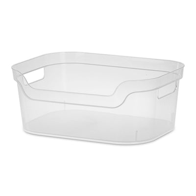 Sterilite 5.25 x 9.5 x 13 Inch Open Storage Bin w/ Carry Through Handles, Clear