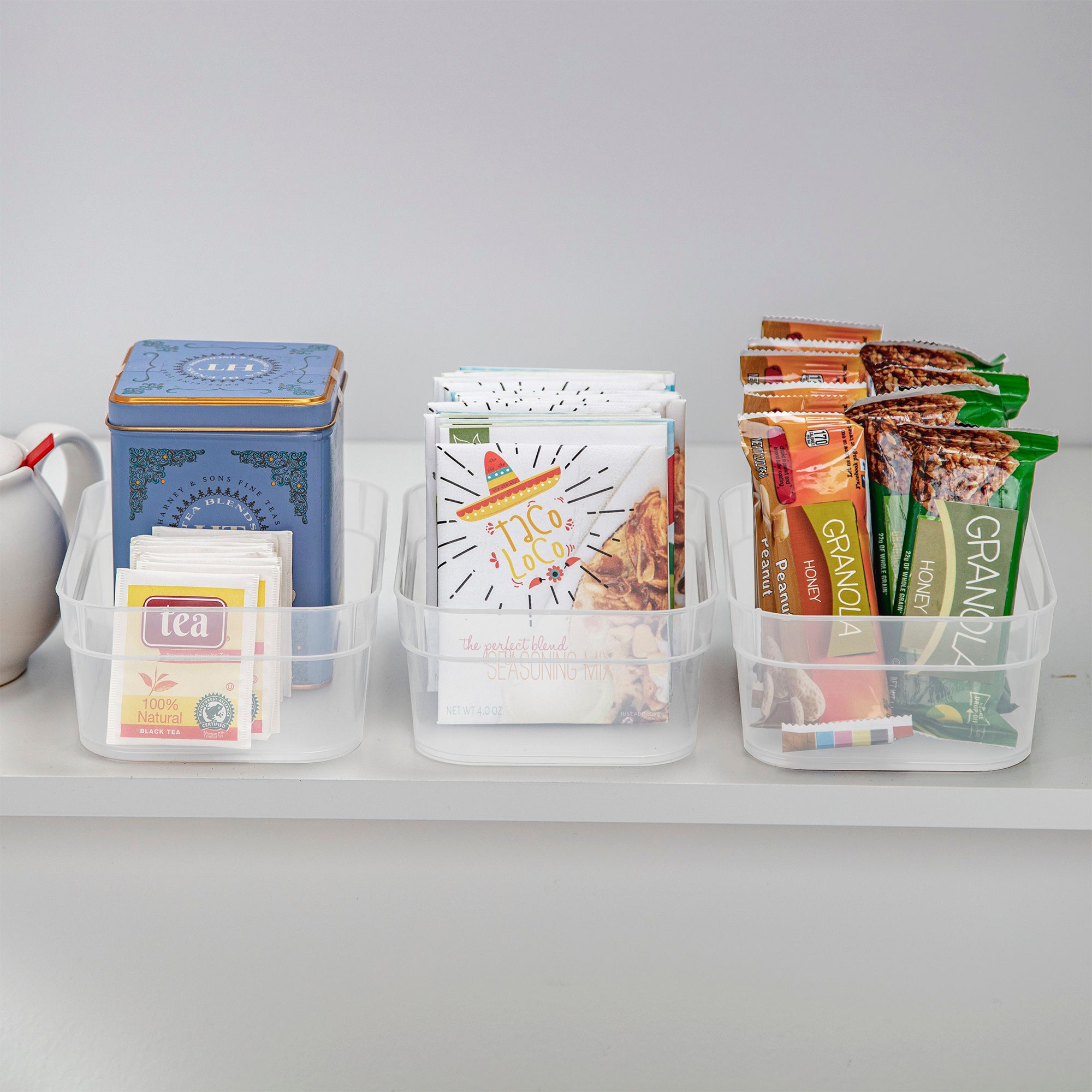 Sterilite Medium Storage Trays for Desktop and Drawer Organizing, Clear, 96 Pack