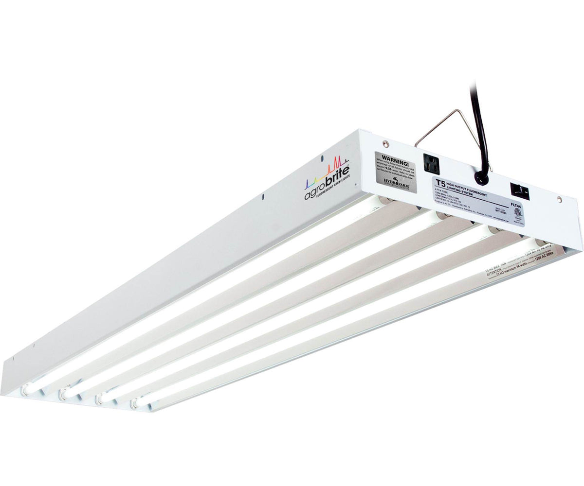 Agrobrite T5 216W 4' 4-Tube Grow Light Fixture w/ Fluorescent Lamps (Defective)