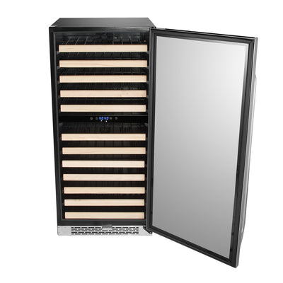 Whynter 92 Bottle 6 Shelf Stand Alone Zone Wine Refrigerator, Stainless Steel