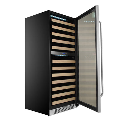 Whynter 92 Bottle 6 Shelf Stand Alone Zone Wine Refrigerator, Stainless Steel