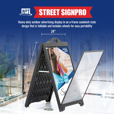 M&T Displays SignPro 24 x 36" Sandwich A Frame Board Advertisement Sign (Used) - VMInnovations