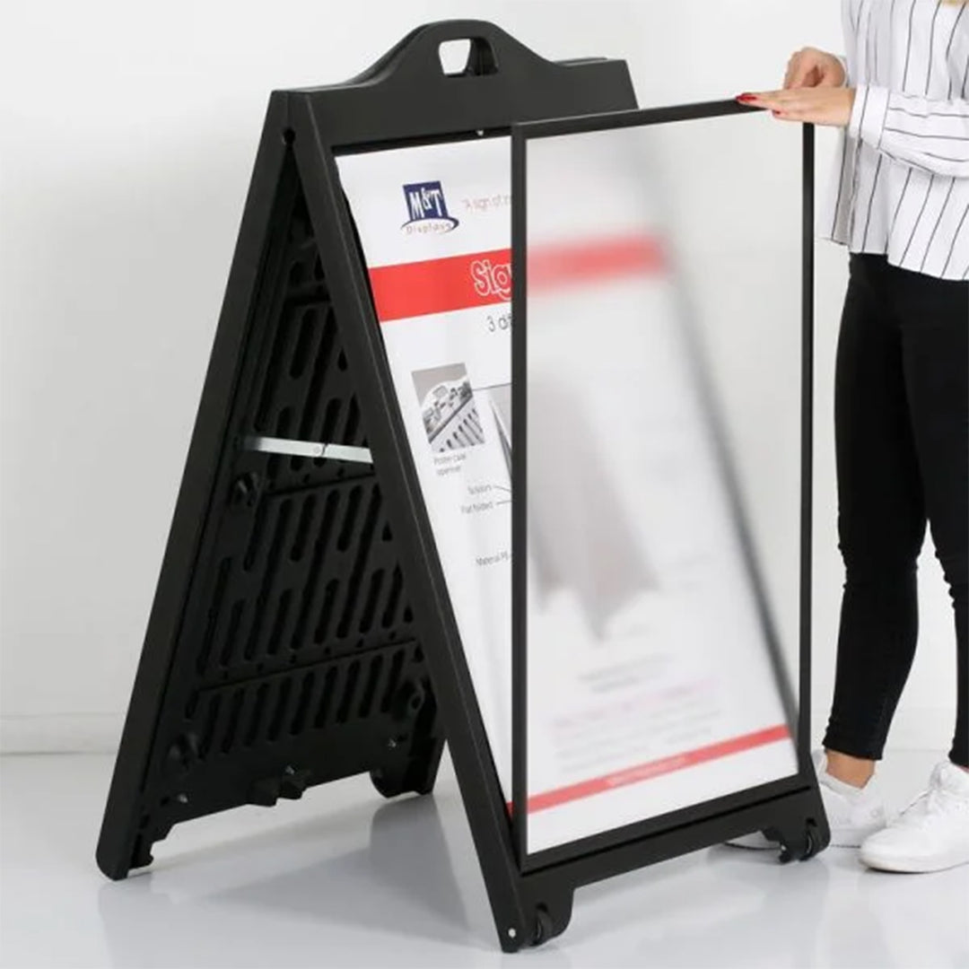 M&T Displays SignPro 24 x 36" Sandwich A Frame Board Advertisement Sign (Used)