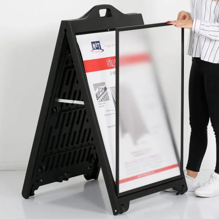 M&T Displays SignPro 24 x 36" Sandwich A Frame Board Advertisement Sign (Used)
