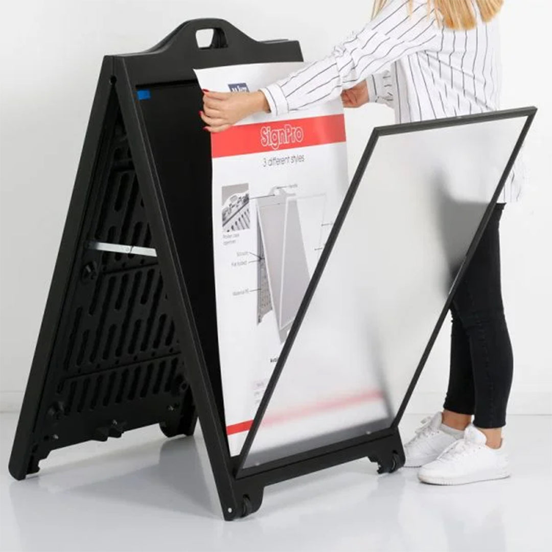 M&T Displays SignPro 24 x 36" Sandwich A Frame Board Advertisement Sign (Used)