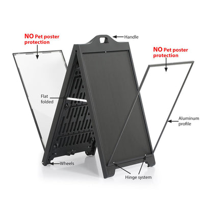 M&T Displays 24"x36" A Frame Double Sided Sidewalk Frame Board, Black (Used) - VMInnovations