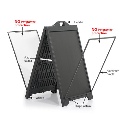 M&T Displays 24"x36" A Frame Double Sided Sidewalk Frame Board, Black (Used)