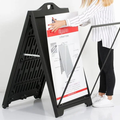 M&T Displays 24"x36" A Frame Double Sided Sidewalk Frame Board, Black (Used) - VMInnovations