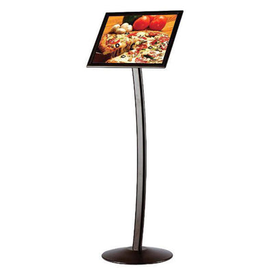 M&T Displays 11 x 17 Inch Standing Pedestal Arc Restaurant Menu Holder (Used)