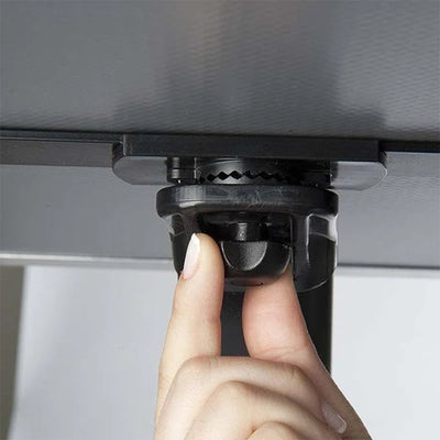 M&T Displays 8.5 x 11" Metal Pedestal Arc Restaurant Menu Holder, Black (Used) - VMInnovations