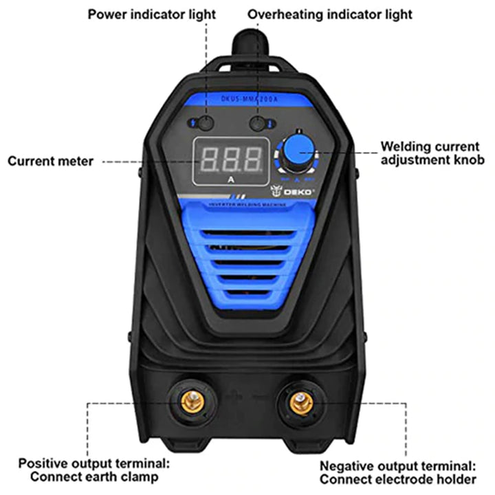 DEKO DKUS-MMA-200A Portable Lightweight Stick Arc Welding Machine (Used)