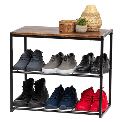 IRIS USA Stackable 3 Level Shoe Storage Bench for Closet, Entryway (Open Box)