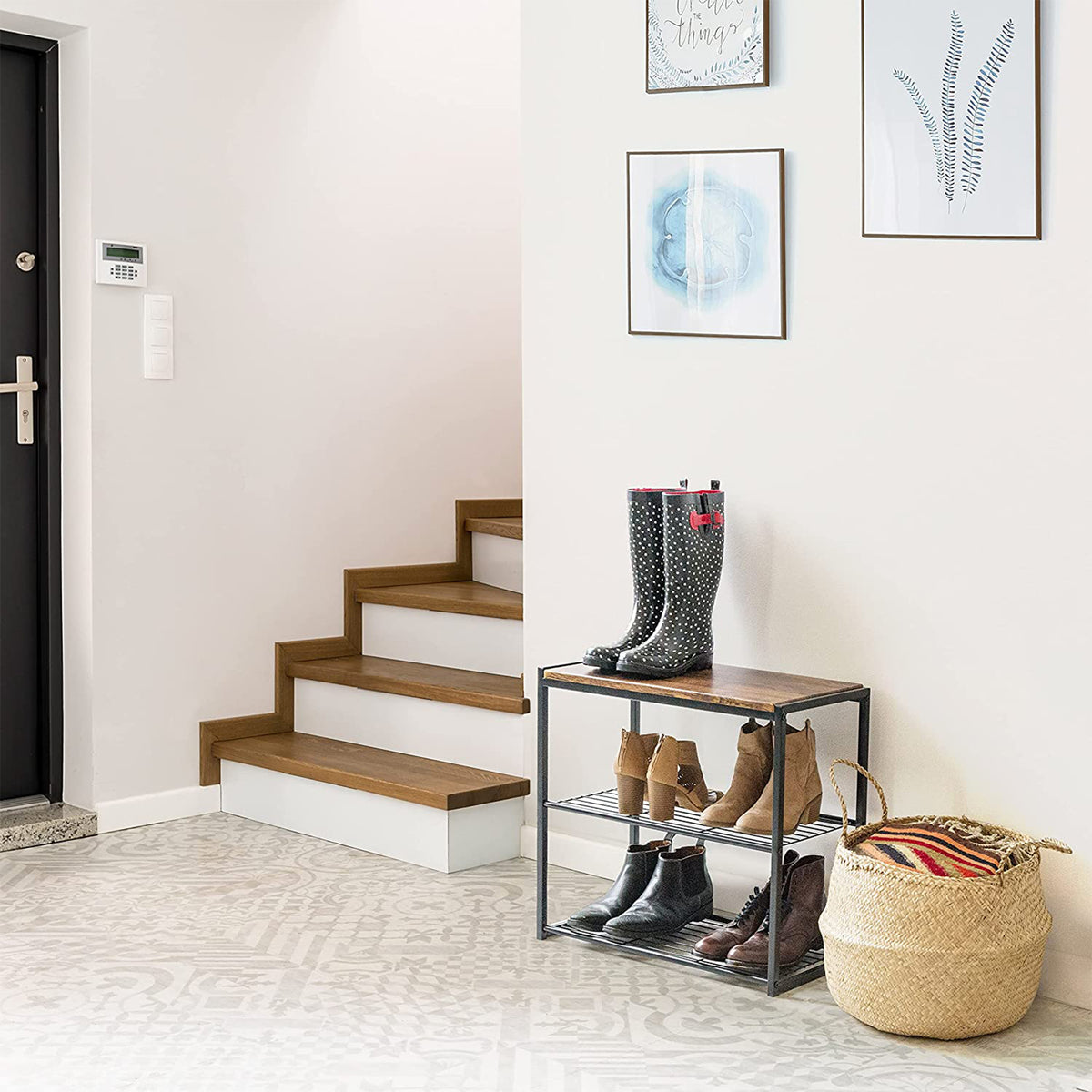 IRIS USA Stackable 3 Level Shoe Storage Bench for Closet, Entryway (Open Box)