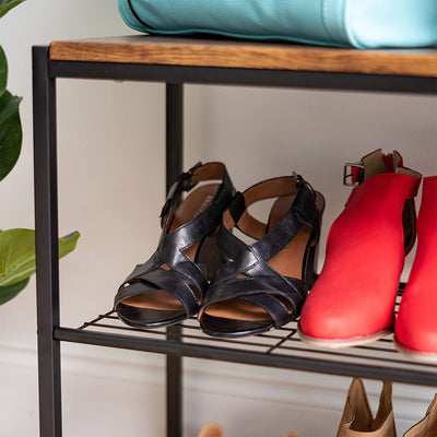 IRIS USA Stackable 3 Level Shoe Storage Bench for Closet, Entryway (Open Box)