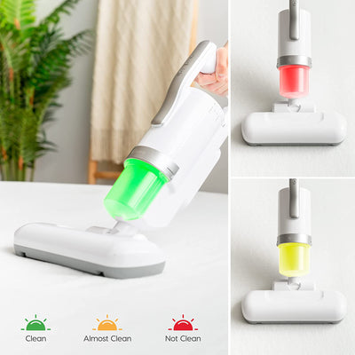 IRIS USA Corded Household Mattress Vacuum Cleaner with Dust Mite Sensors, White