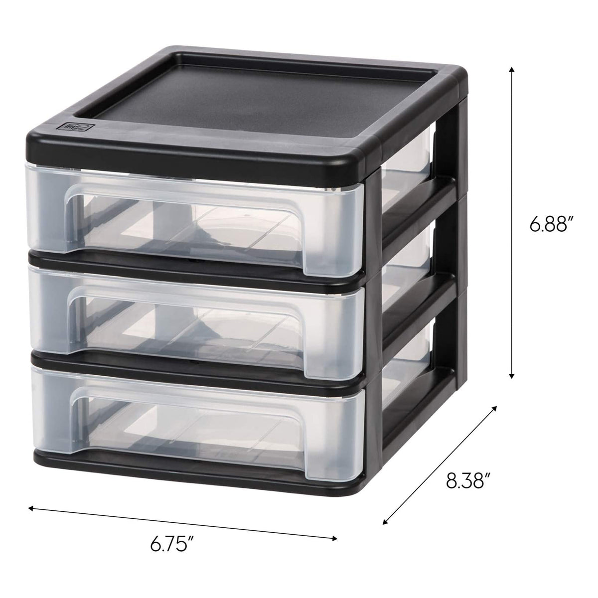Compact 3 Drawer Plastic Desktop Storage Organizer,  (2 Pack) (Open Box)