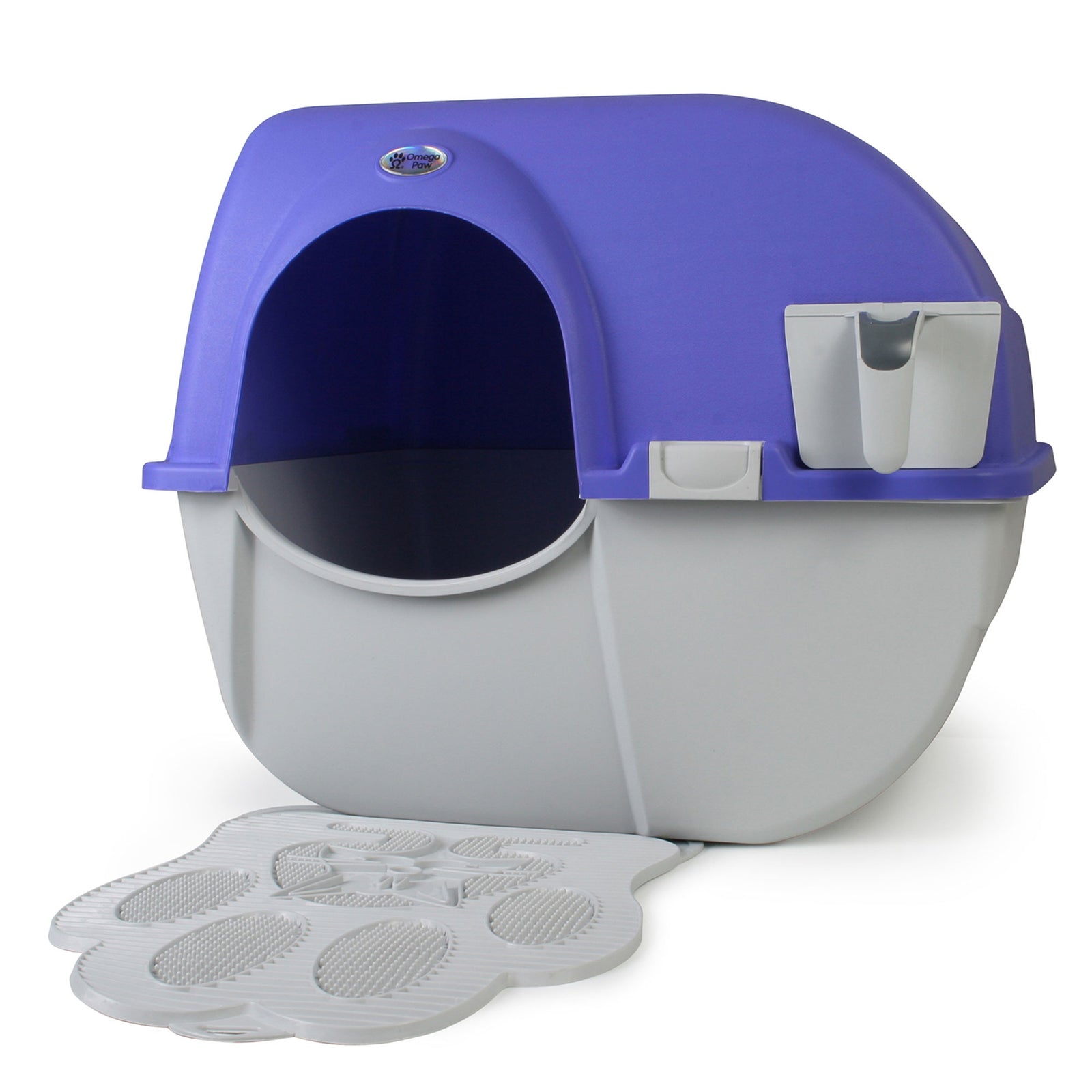 Omega Paw Roll 'n Clean Self Cleaning Cat Kitten Litter Box with Litter Box Mat - VMInnovations