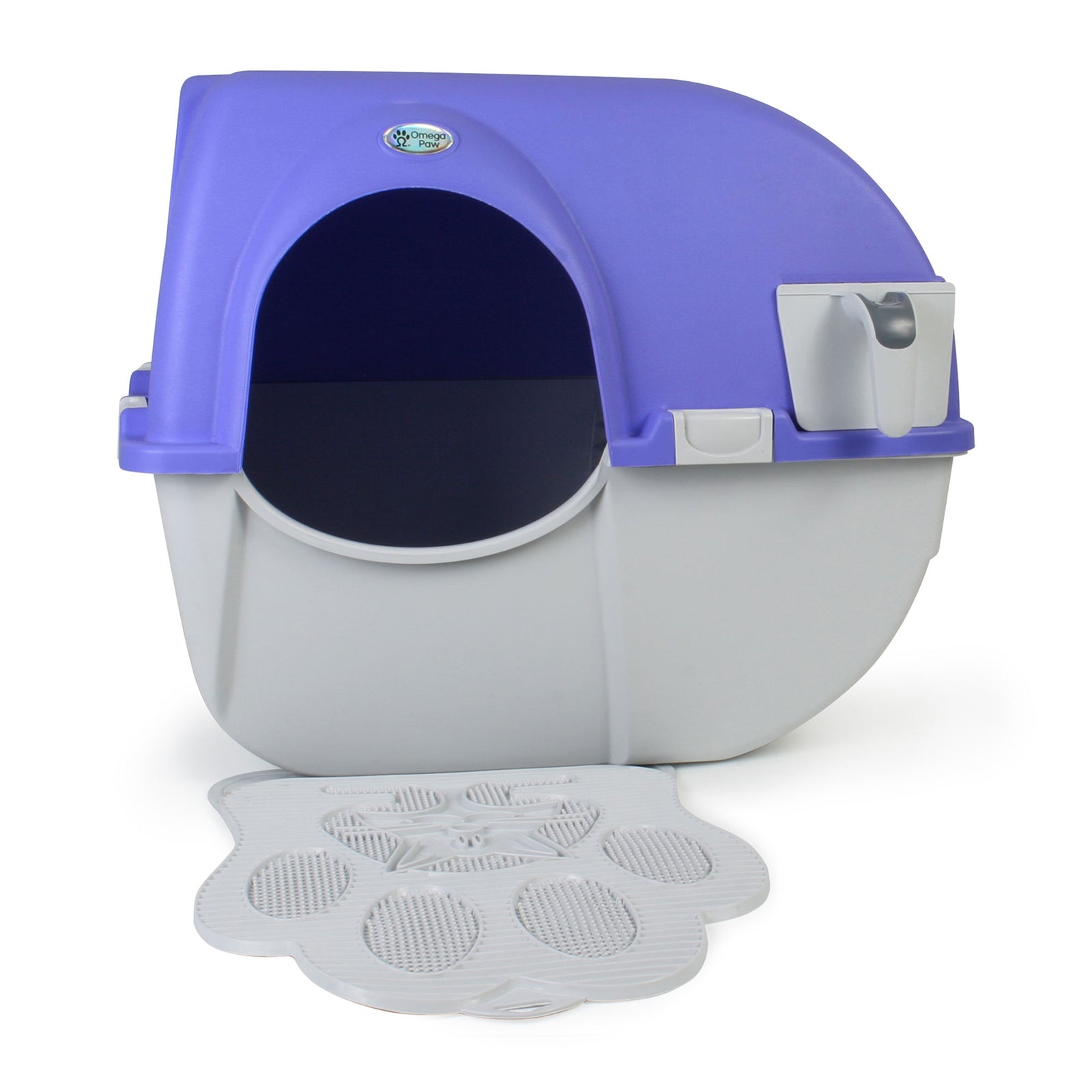 Omega Paw Roll 'n Clean Self Cleaning Cat Kitten Litter Box with Litter Box Mat - VMInnovations