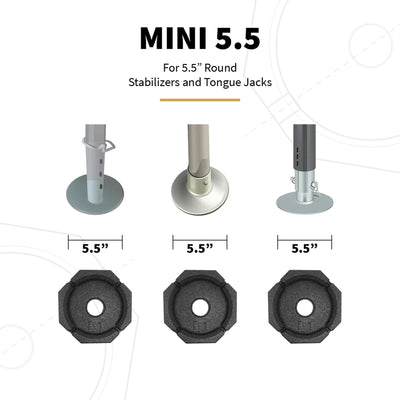 SnapPad Mini 5.5 Inch Permanent Rubber Truck Camper Leveling Jack Pads (4 Pack) - VMInnovations