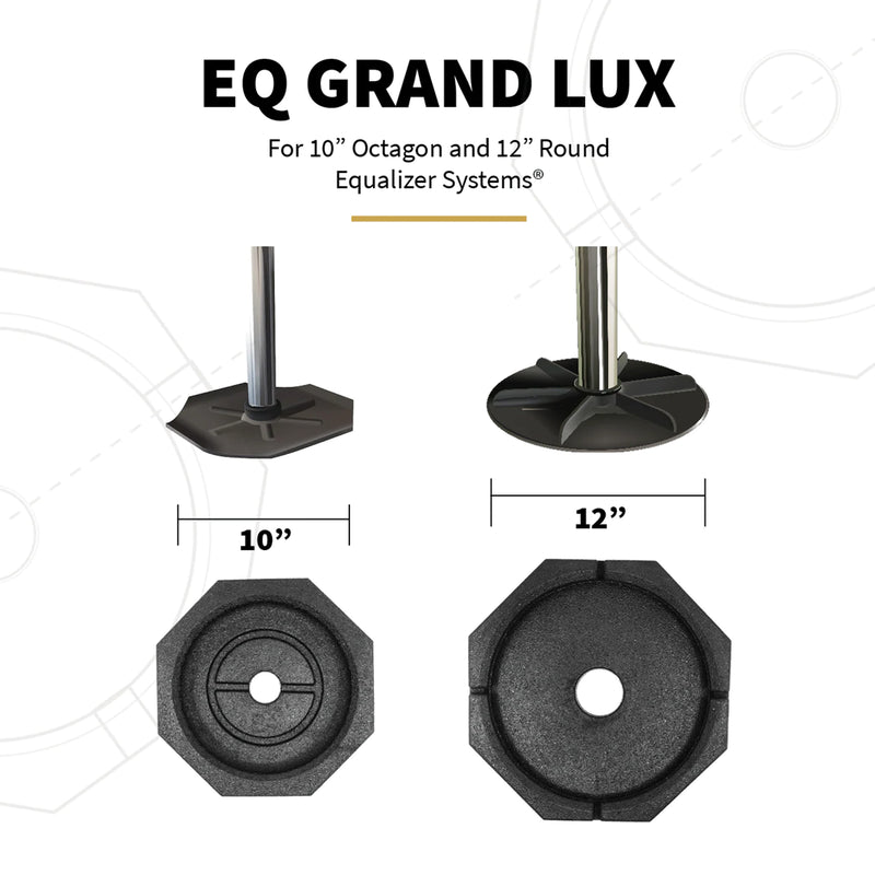 SnapPad EQ Grand Lux Octagon 10" and 12" Equalizer Leveling Jack Pads (6 Pack)