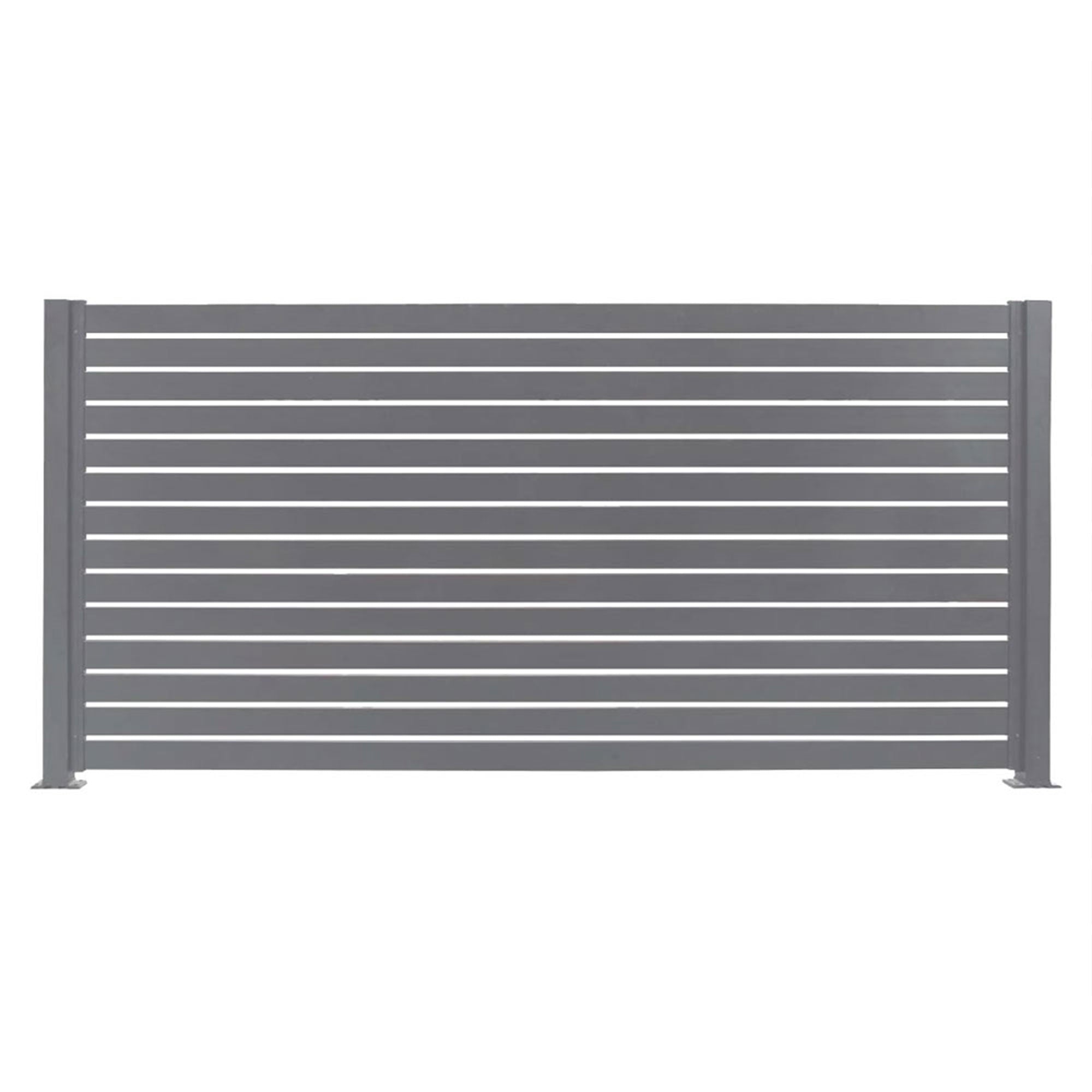 Stratco 71 x 94" Slat Gate Fencing, Gray, w/ 6 Foot Slat Fencing, Gray (2 Pack)