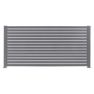 Stratco 71 x 94" Slat Gate Fencing, Gray, w/ 95" 1 Way Fence Post, Gray, 2 Pack