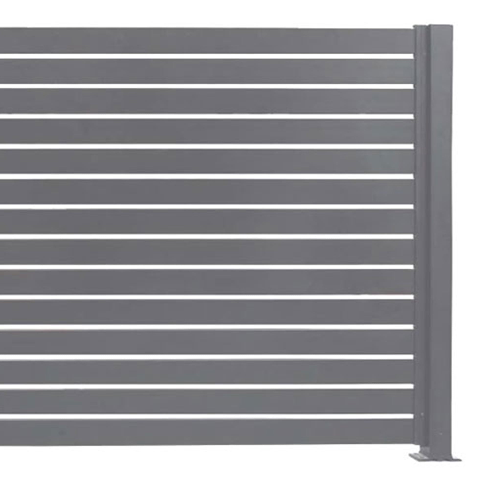 Stratco 71 x 94" and 71 x 39" Aluminum Quick Screen Slat Gate Fencing, Gray