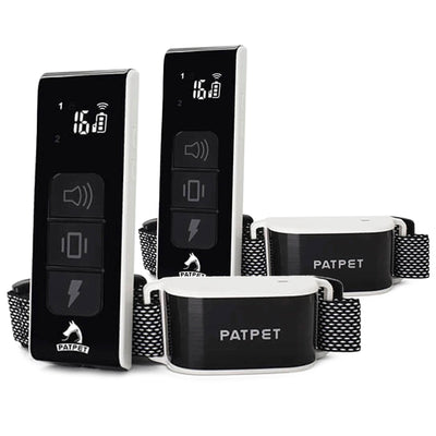 PATPET 690A Rechargeable Shock Collar w/ Remote for All Dog Sizes, Black (2 Pk)