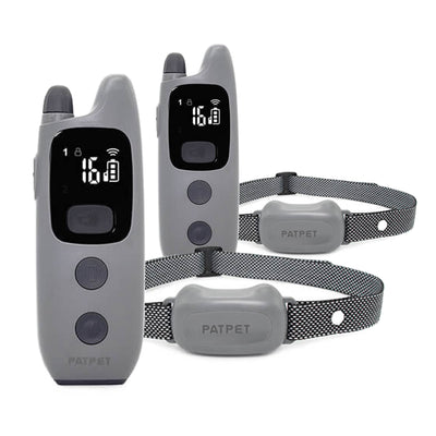 PATPET Waterproof Dog Collar with Beep, Vibration, and 16 Shock Levels (2 Pack)