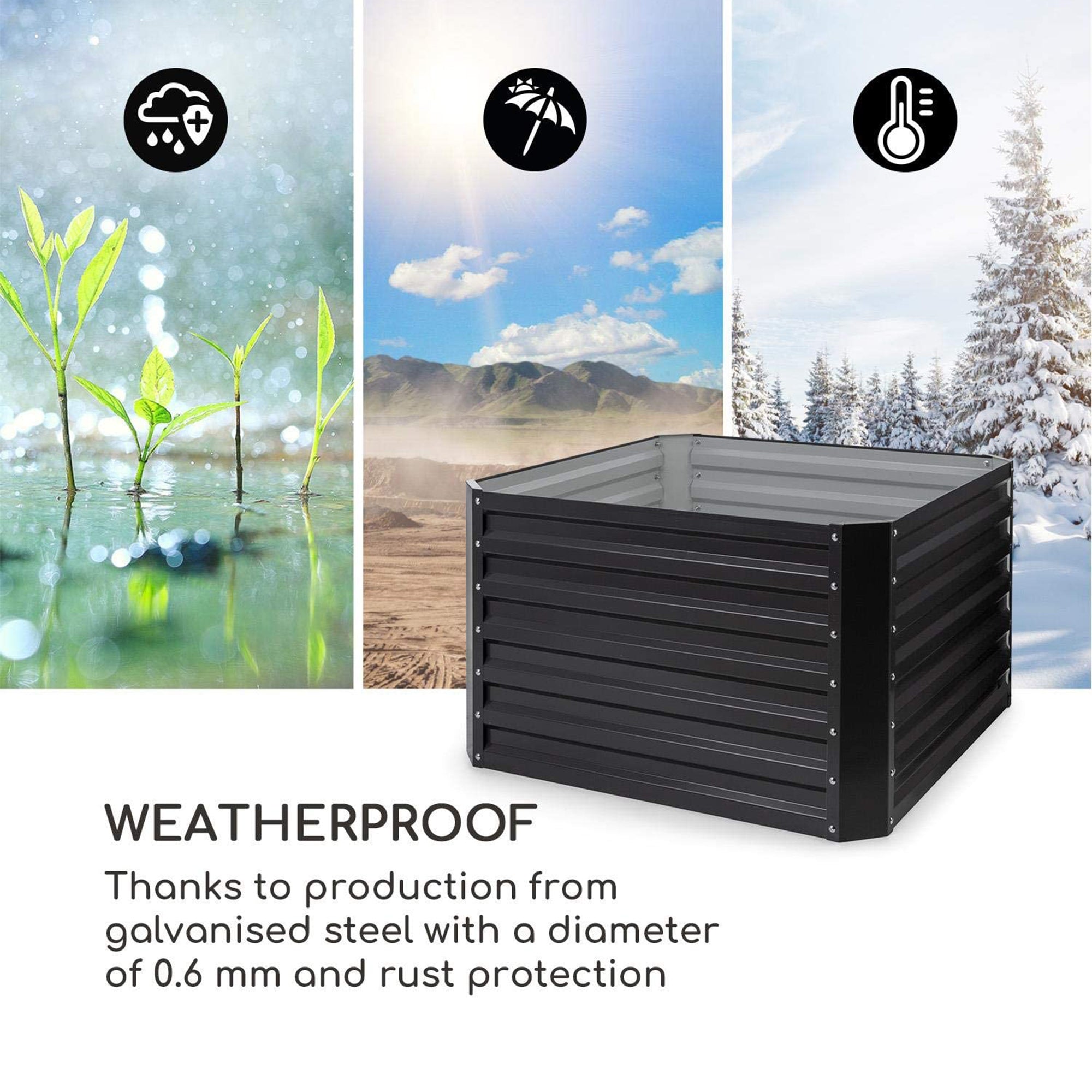 Blumfeldt 22x9x39" Outdoor Galvanized Steel Metal Raised Garden Bed (For Parts) - VMInnovations