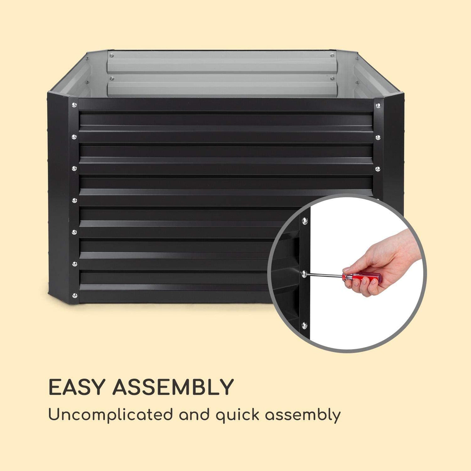 Blumfeldt 22x9x39" Outdoor Galvanized Steel Metal Raised Garden Bed (For Parts) - VMInnovations