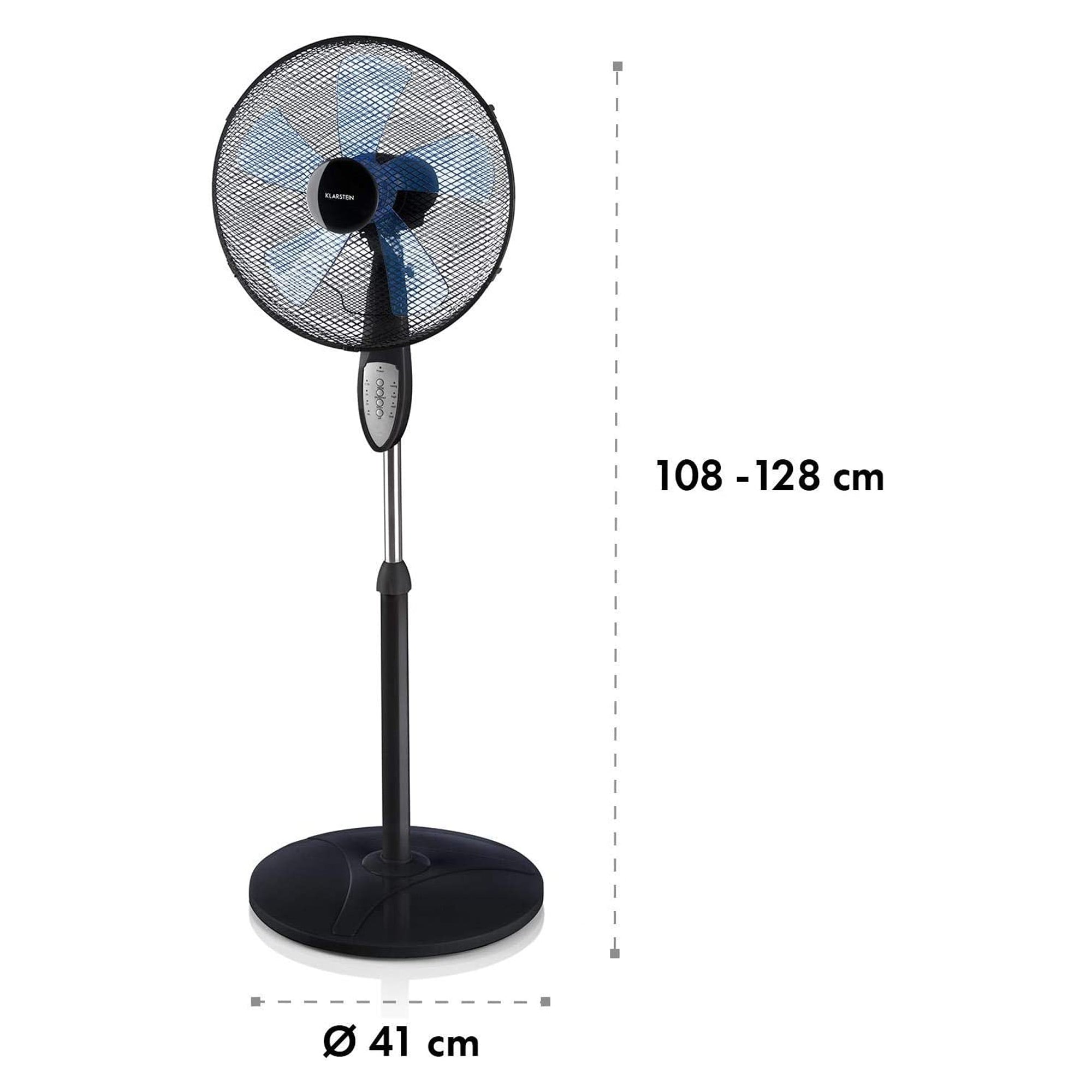 Klarstein Summerjam 3 Speed Adjustable Height Oscillating Pedestal Fan, Black