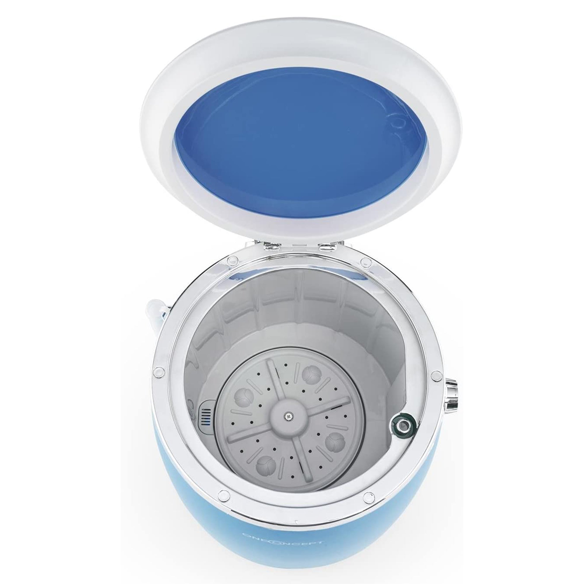 OneConcept Ecowash Pico Portable Compact Mini Top Loading Washing Machine, Blue