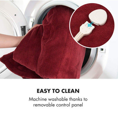 Klarstein Dr Watson 70" x 50" Electric Heated Plush Blanket, 3 Settings, Red