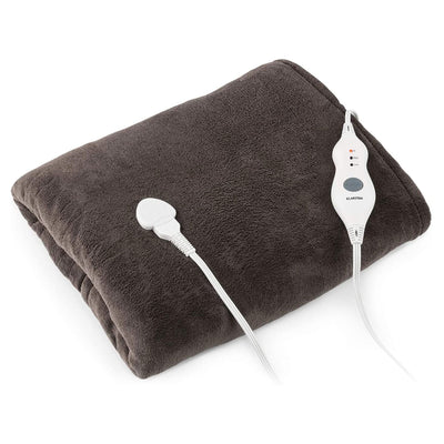 KLARSTEIN Dr Watson 70" x 50" Electric Heated Plush Blanket, 3 Settings, Brown